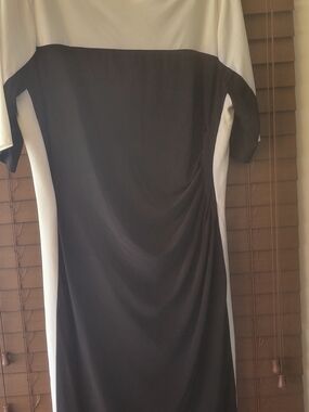 Ralph Lauren Black and White Colorblock Sheath Dress